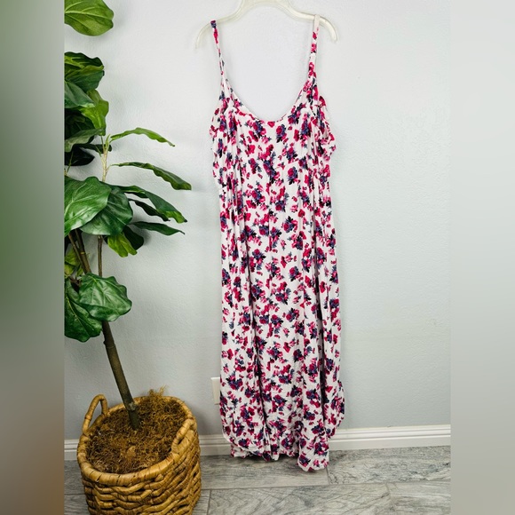 TORRID White Floral Ruffle Challis High Low Maxi Dress - Picture 10 of 11